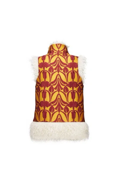 La Doublej Sleeveless Folk Jacket In Multi