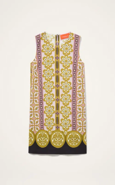 La Doublej Stretch Tunic Printed Satin Minidress In Multi