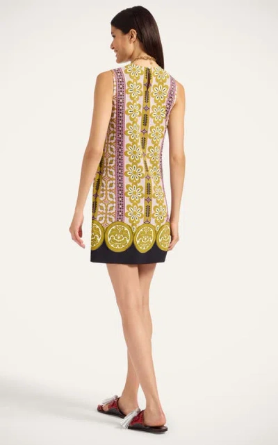 La Doublej Stretch Tunic Printed Satin Minidress In Multi