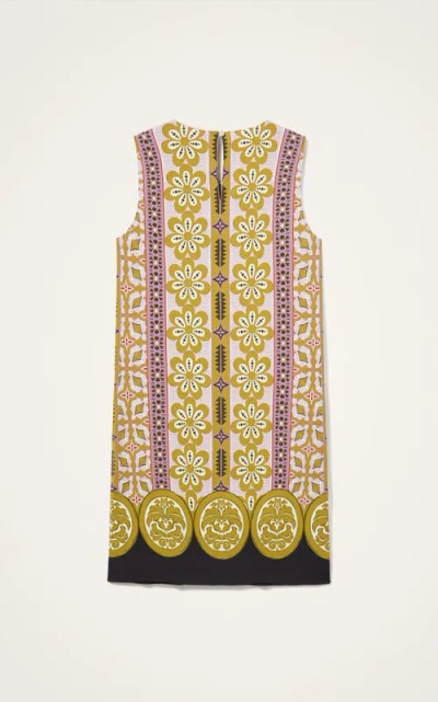 La Doublej Stretch Tunic Printed Satin Minidress In Multi