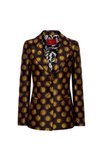 La Doublej 24/7 Patterned-jacquard Jacket In Burgundy