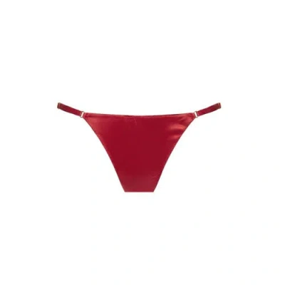 Mers Silk Silky Thong In Red