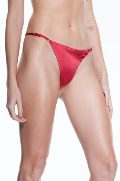 Mers Silk Silky Thong In Red