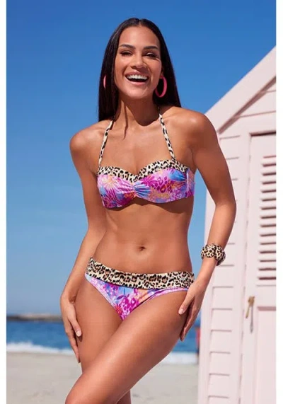 Lascana Leopard Fold Over Bikini Bottom In Multi