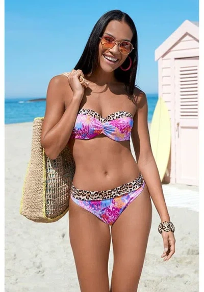 Lascana Leopard Fold Over Bikini Bottom In Multi