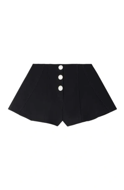 Sandro Press-stud Flared Shorts In Black