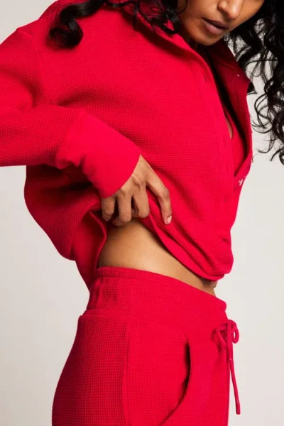 Negative Underwear Waffle Knit Pullover In Red