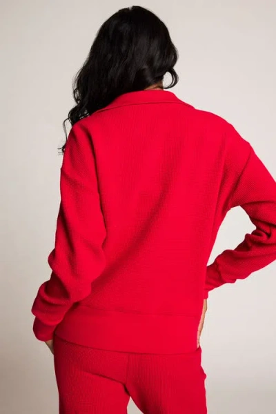 Negative Underwear Waffle Knit Pullover In Red