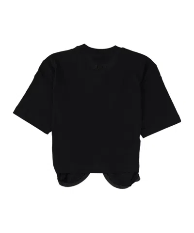 Msgm Short Sleeve Top Featuring Ruched Detail In Black