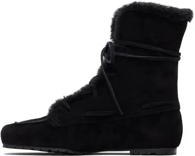 Aeyde Black Paul Shearling Ankle Boots In Black