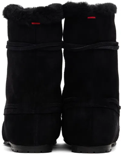 Aeyde Black Paul Shearling Ankle Boots In Black