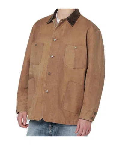 Needles Patch-pocket Shirt Jacket In Brown