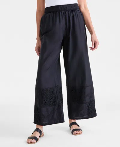 Style & Co Plus Size Patchwork Pull-on Pants In Blue