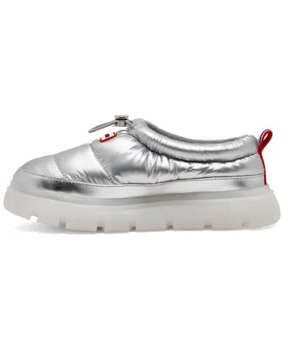 Hunter Madi Platform Puffer Slipper In Silver