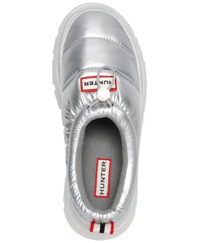 Hunter Madi Platform Puffer Slipper In Silver