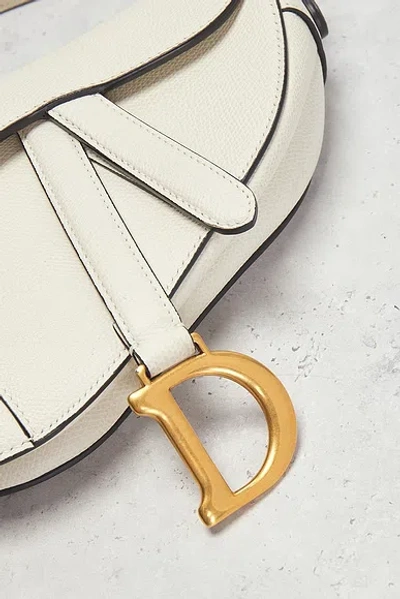 Pre-owned Dior Saddle Bag In White