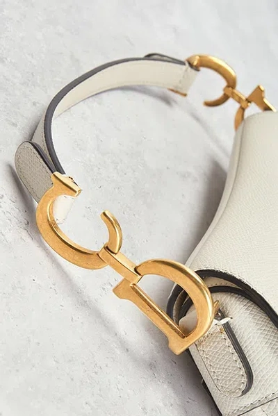 Pre-owned Dior Saddle Bag In White