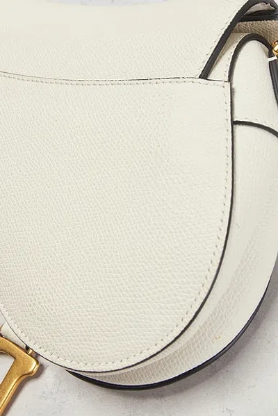 Pre-owned Dior Saddle Bag In White