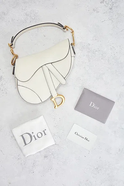 Pre-owned Dior Saddle Bag In White