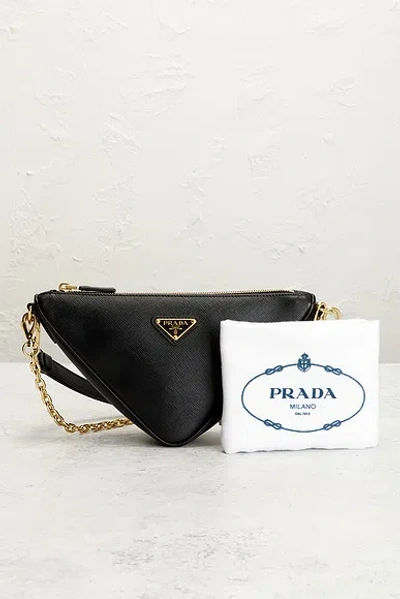 Pre-owned Prada Triangle Shoulder Bag In Black