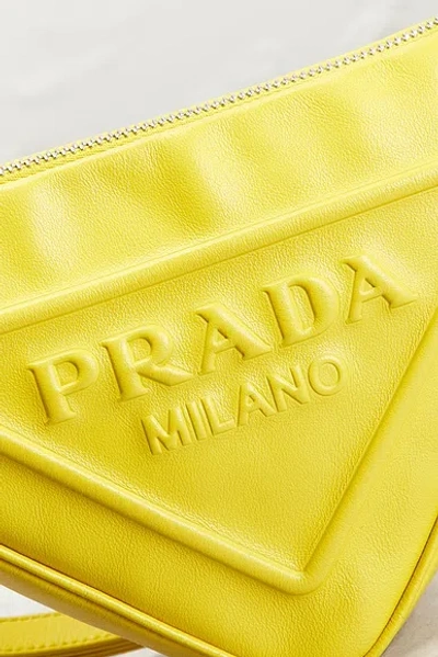 Pre-owned Prada Mini Triangle Shoulder Bag In Yellow