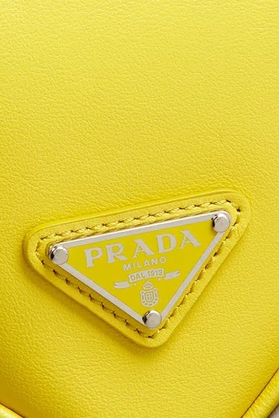 Pre-owned Prada Mini Triangle Shoulder Bag In Yellow