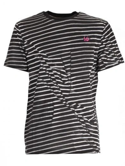 Shop Mcq By Alexander Mcqueen Mcq Alexander Mcqueen Short Sleeve T-shirt In Broken Stripe Black