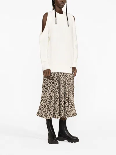 Ganni Women Jersey With Logo In White