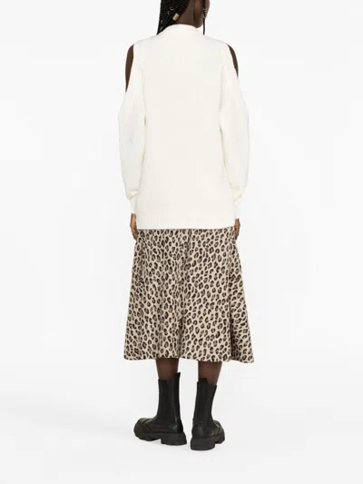 Ganni Women Jersey With Logo In White