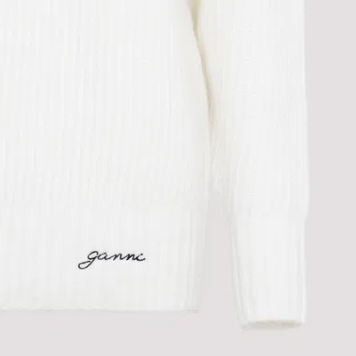 Ganni Women Jersey With Logo In White