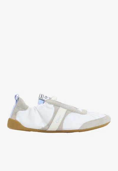 Chloé White Calf Leather Bos Taurus Athletic Sneakers In Multi