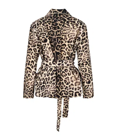 Ermanno Scervino Leopard-print Tie Jacket In Multi
