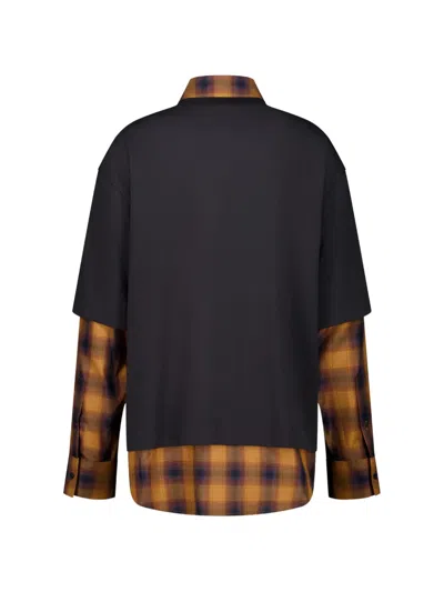 We11 Done Flannel Check-pattern Shirt In Black