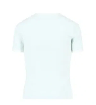Courrèges Fitted Short-sleeve Top With Contrasting Trim In Blue