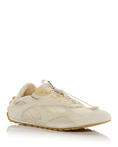 Bottega Veneta Orbit Suede Mesh Low-top Sneakers In White
