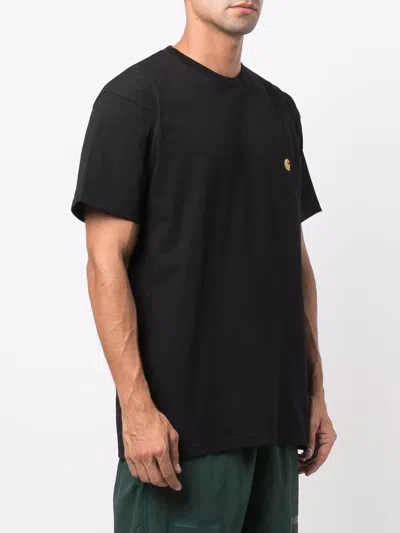 Carhartt American Script Embroidered Logo T-shirt In Black