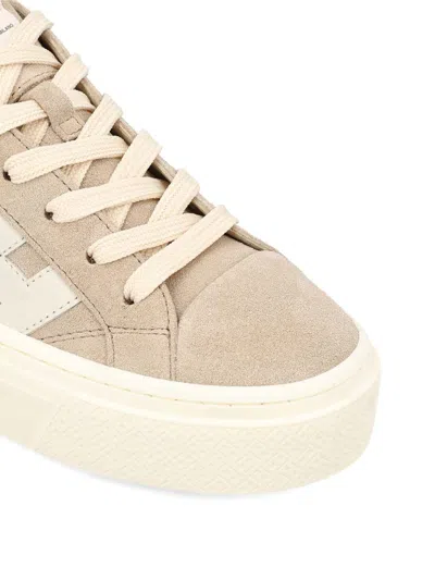 Hogan Grey Crosswind Calfskin Suede Sneakers In Neutral