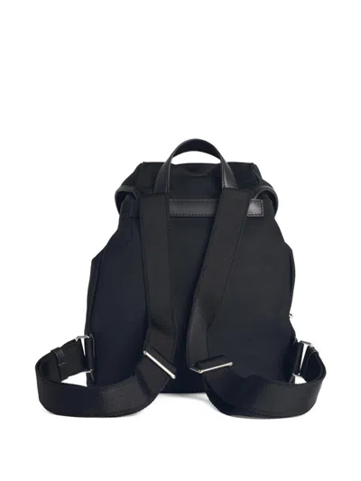 Moncler Versatile Polyester Backpack Adjustable Straps In Black