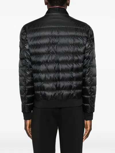 Moncler Micro Rip-stop Biker Jacket In Black