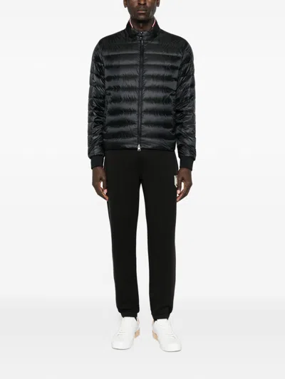 Moncler Micro Rip-stop Biker Jacket In Black
