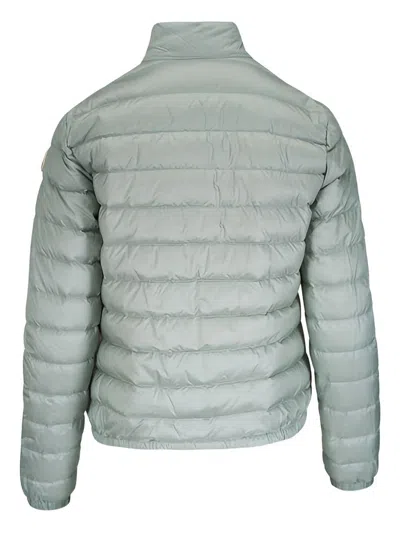 Moncler Lans Quilted Metallic Shell Down Jacket In Green
