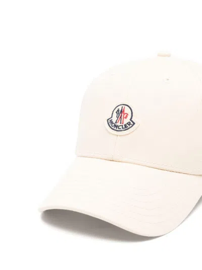 Moncler Structured Cotton Baseball Cap With Adjustable Fit In Neutral