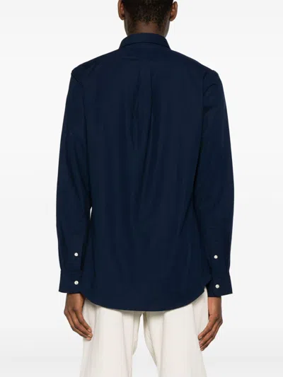 Polo Ralph Lauren Camicia Bd In Popeline Stretch Slim-fit Shirt In Blue
