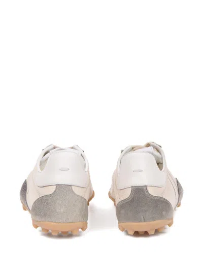 Maison Margiela Sprinters Beige Sneaker With Insert Design And Notched Sole In Leather Woman In Multi