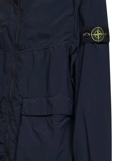Stone Island Hooded Flap-pocket Jacket In Black