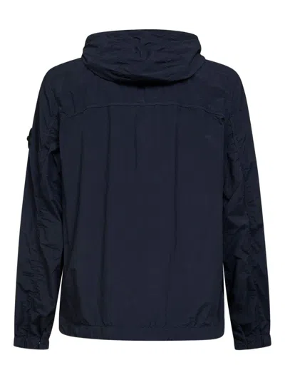 Stone Island Hooded Flap-pocket Jacket In Black