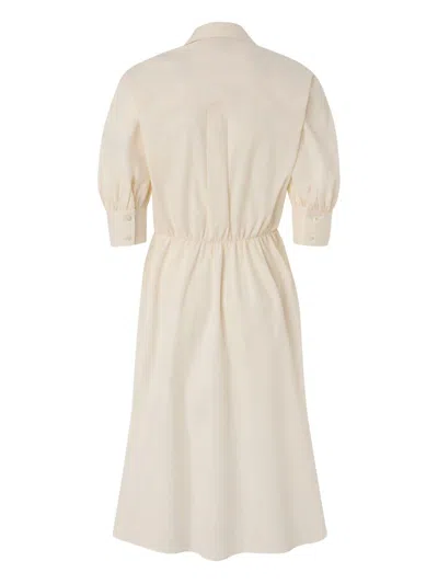 Pinko Wrap Dress Knee Length Puff Sleeves In Neutral