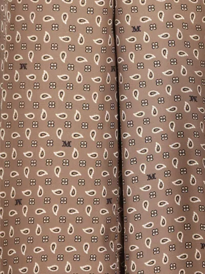 Max Mara Vischio Printed Silk Satin Wide-leg Pants In Brown