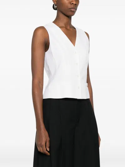 Max Mara Studio Waistcoats In White
