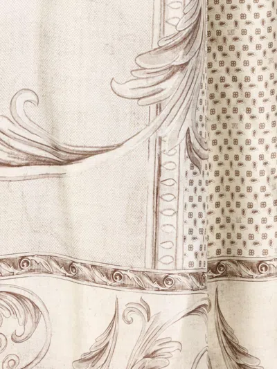 Max Mara Ivory Printed Silk Twill Mxmrive Fluid Trousers In Neutral